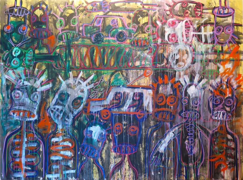 Aboudia, Untitled, série Nouchy City, 2014