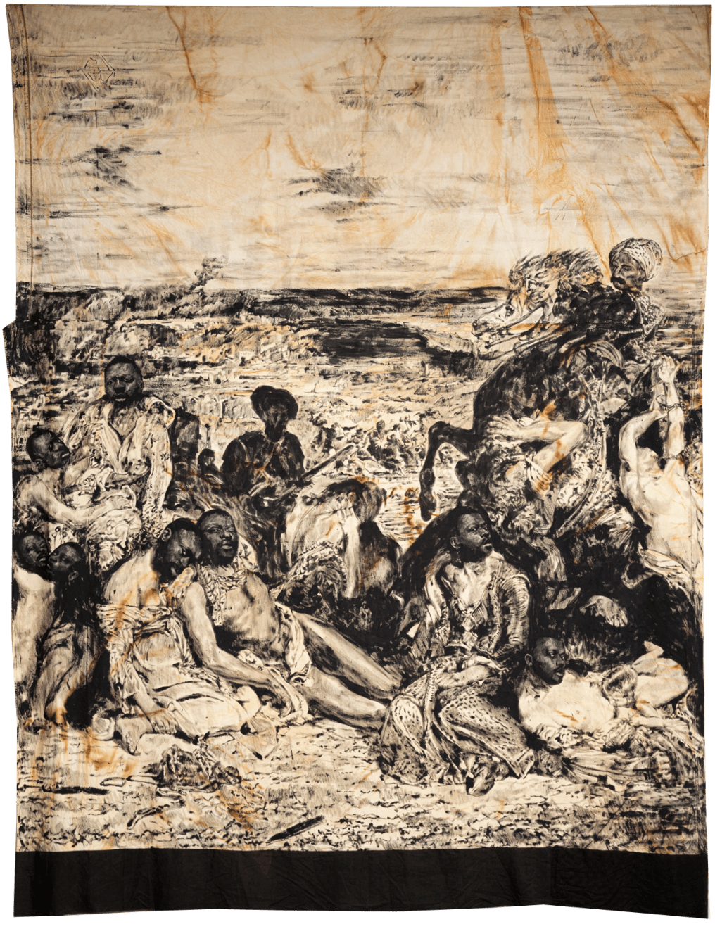 Roméo Mivekannin, Scènes des massacres de Scio d’après Eugène Delacroix, 2022
