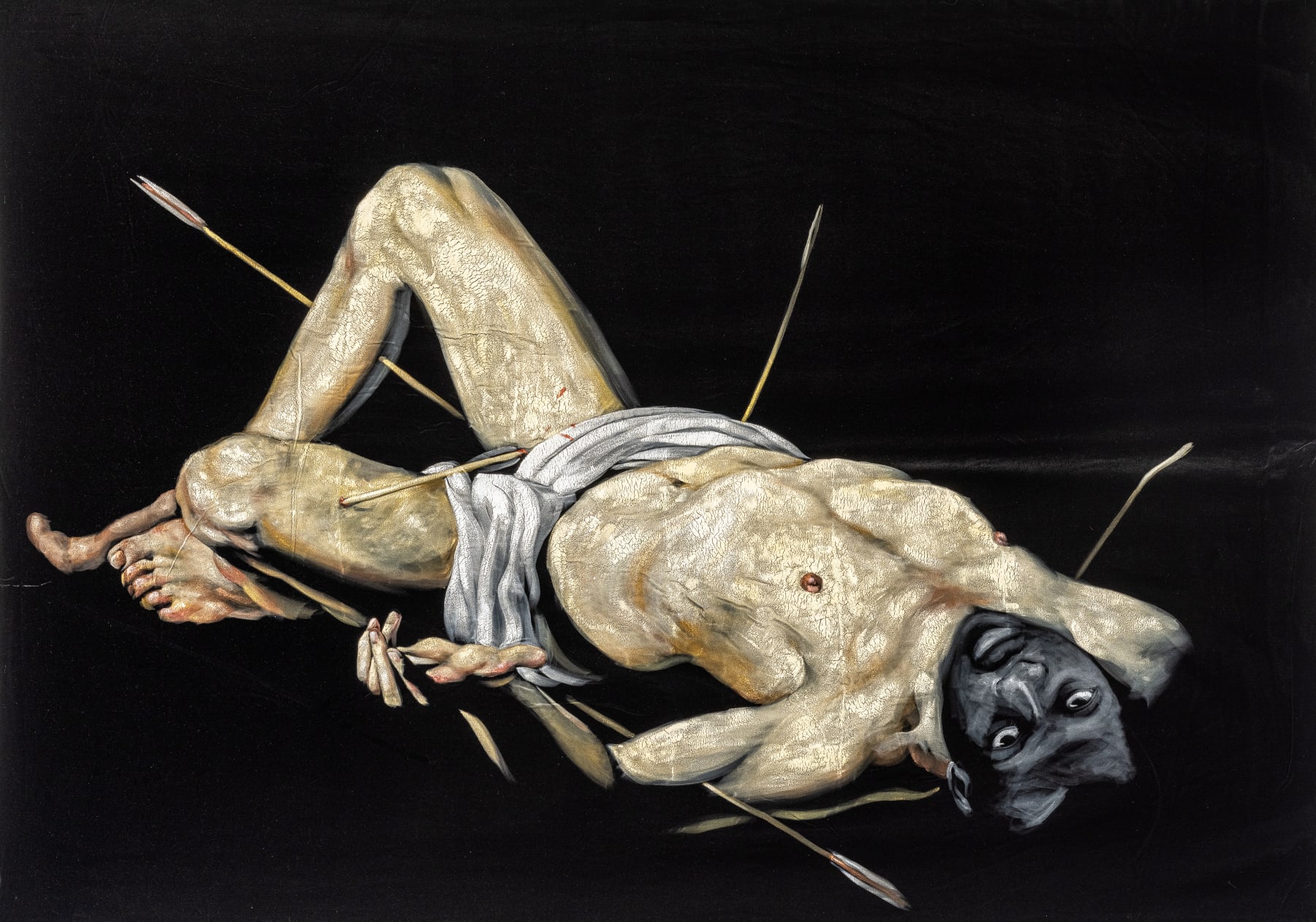 Roméo Mivekannin, D'après Saint Sébastien, Nicolas Régnier (17e siècle), 2024