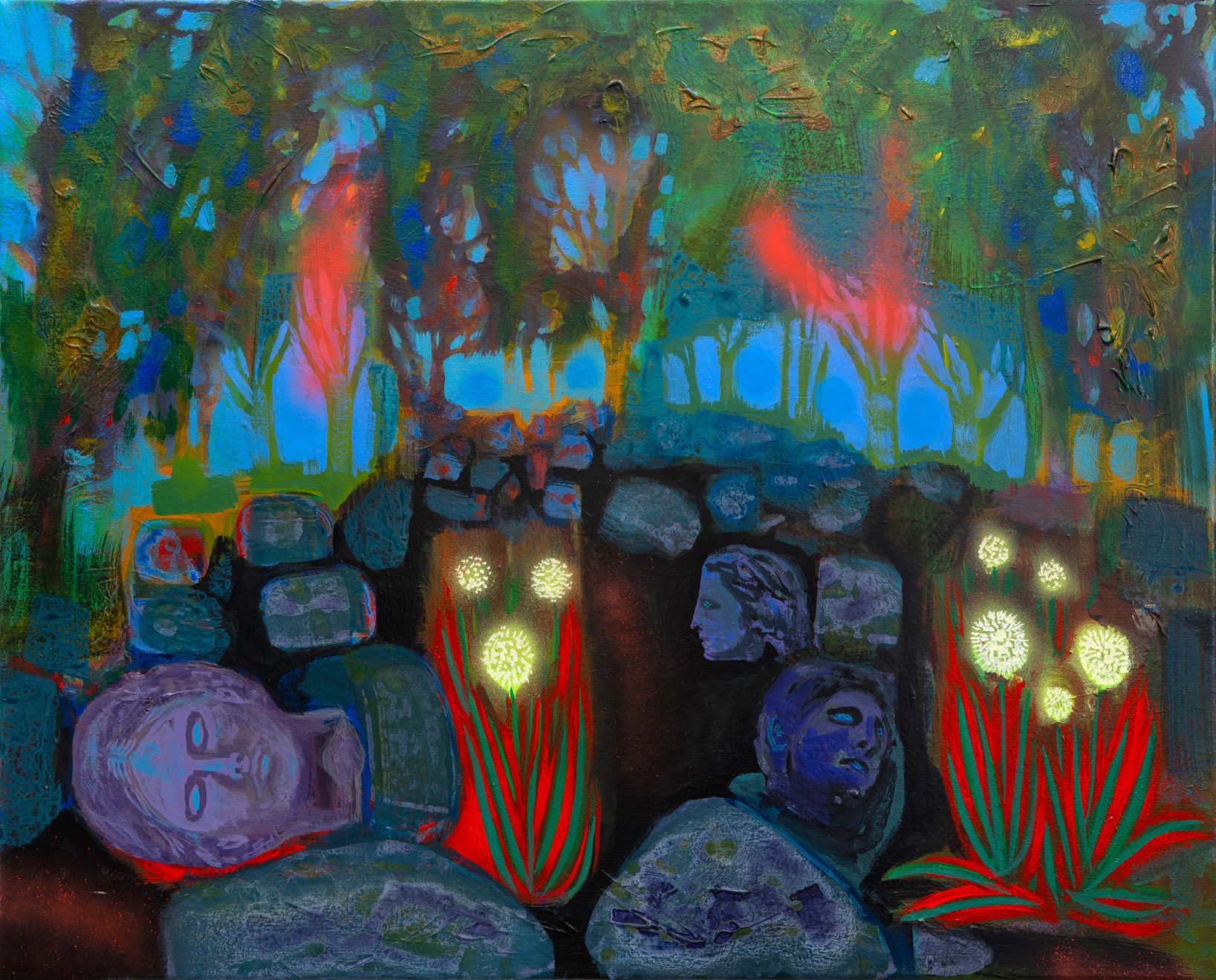 Jennifer Coates, Dug Up Heads and Wild Allium, 2024