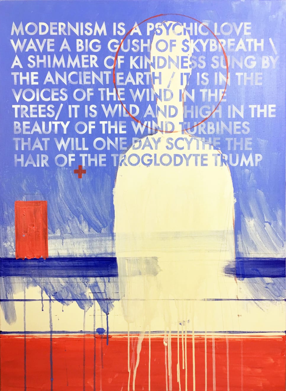 Robert Montgomery, Hammersmith Poem/Malevich Painting (Modernism Is A Psychic Love Wave), 2017