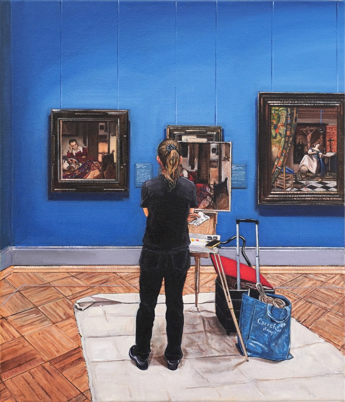 Joe Fig, Vermeer: A Maid Asleep, Allegory of the Catholic Faith/The Met (Contemplating Vermeer), 2025