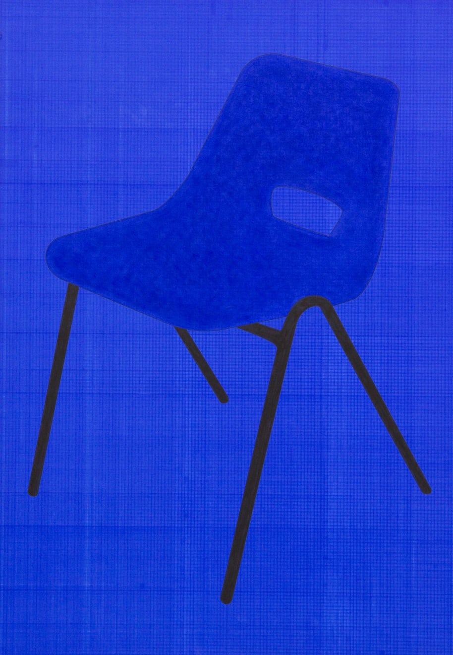 John Wood and Paul Harrison, Blue Chair, 2015