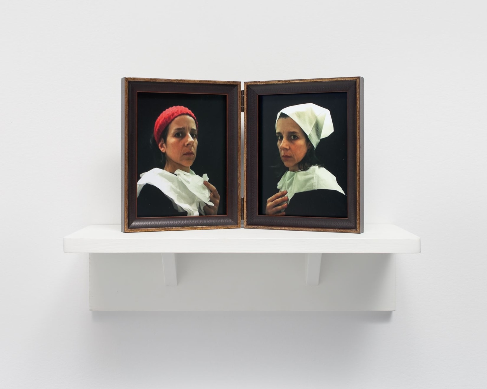 Nina Katchadourian, Lavatory Portraits in the Flemish Style #20 and #21, 2015