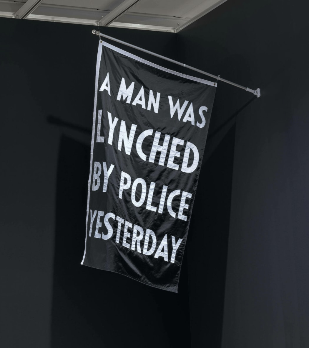 Dread Scott, A Man Was Lynched by Police Yesterday, 2015