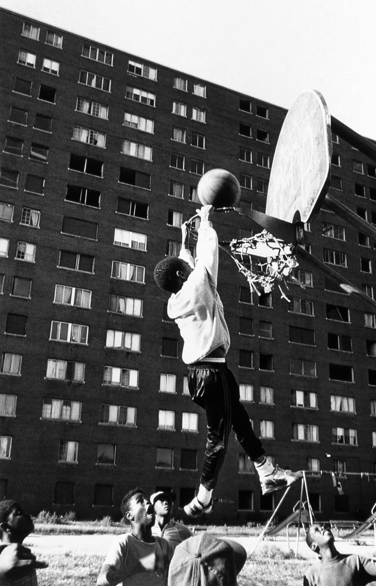 Dread Scott, Untitled (B Ball Youth on Rim), 1994
