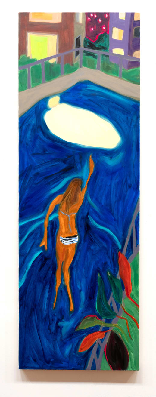 Maureen O'Leary, Night Swim with Tropical Plants, 2024