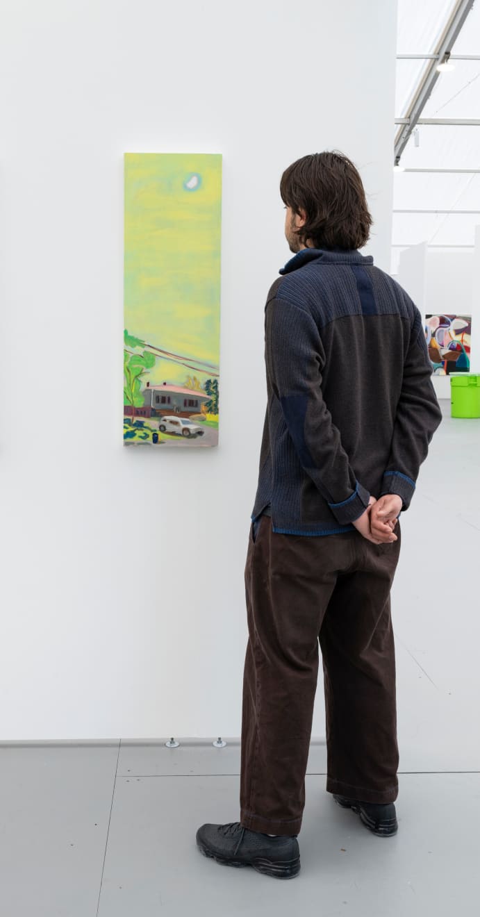 Maureen O'Leary, Suburban Day Moon, 2024