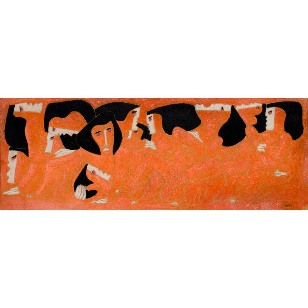 Miguel Angel Batalla, Human Wave Series V (Orange), 1986