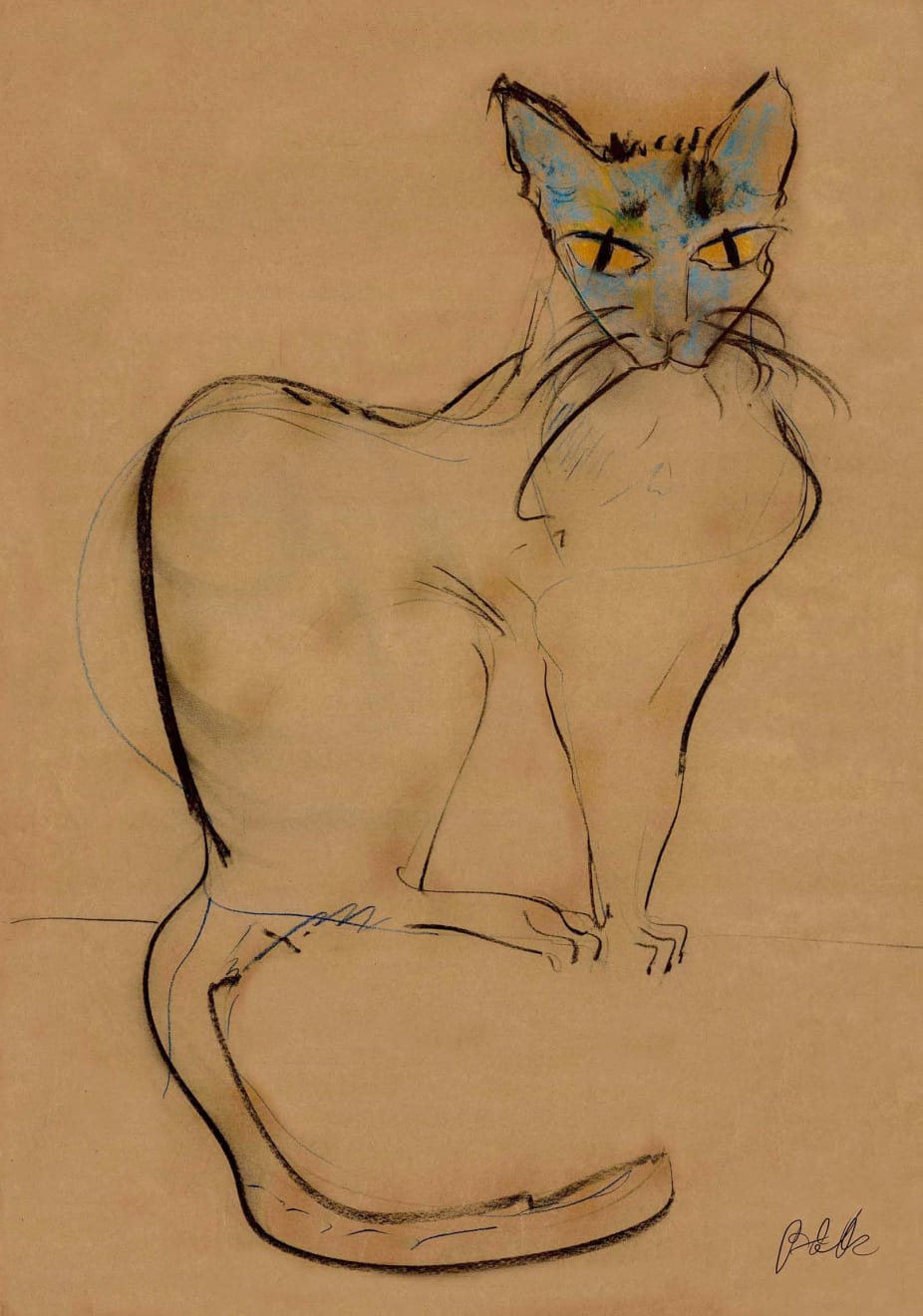 Miguel Angel Batalla, Cat Series Drawing VI, 2022