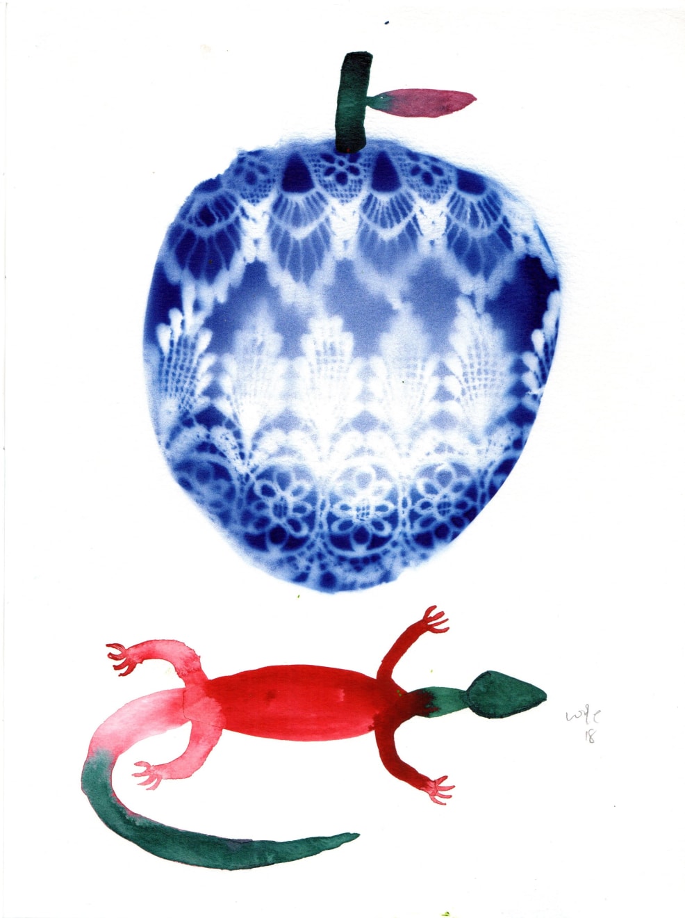 Wole Lagunju, Big fat lizard I, 2018