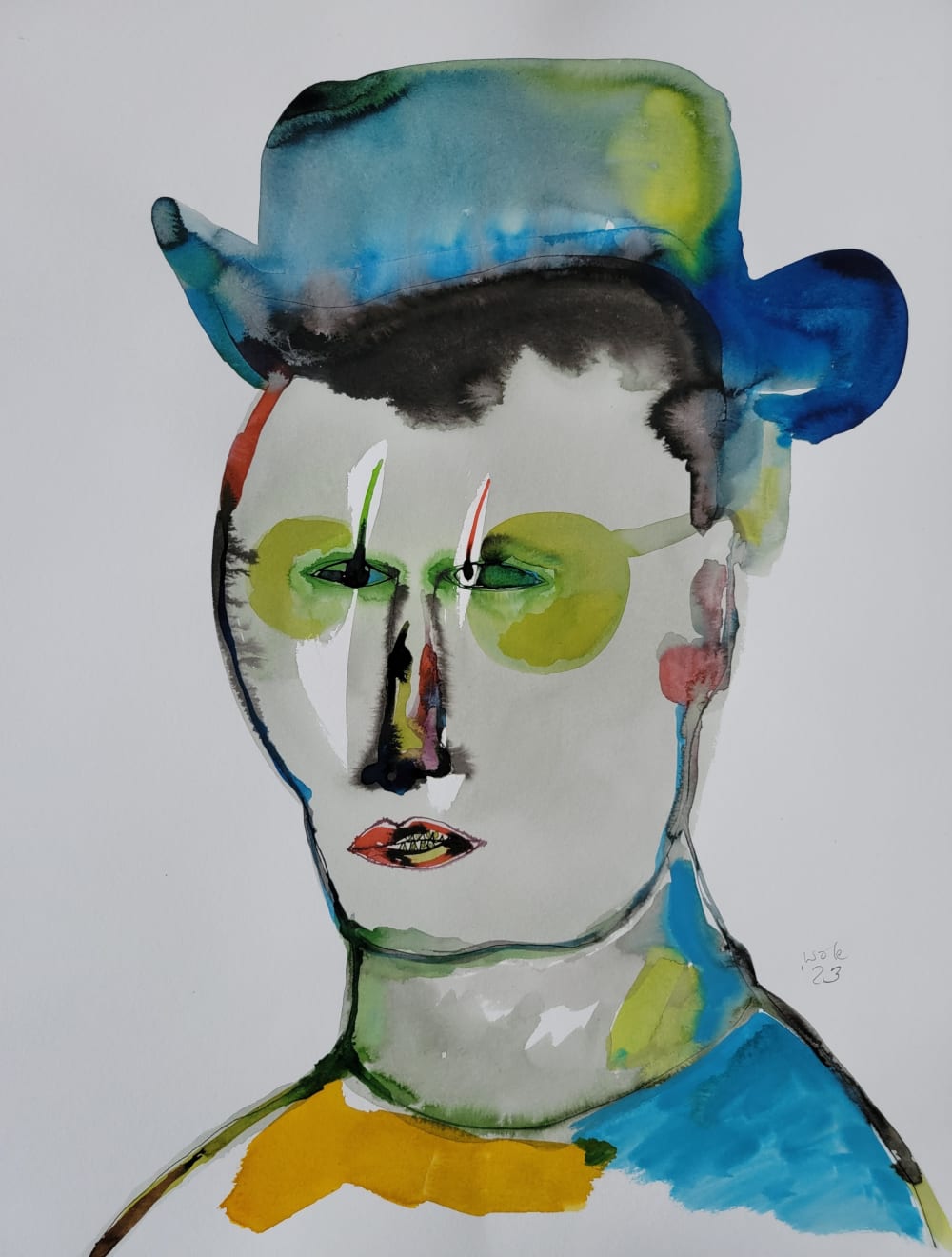 Wole Lagunju, Profile with Cat Eyed Sunglasses, 2023