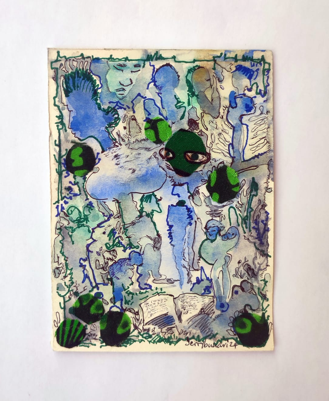 Jerry Buhari, Migrant’s dream of green lands I, Jápa series, 2024