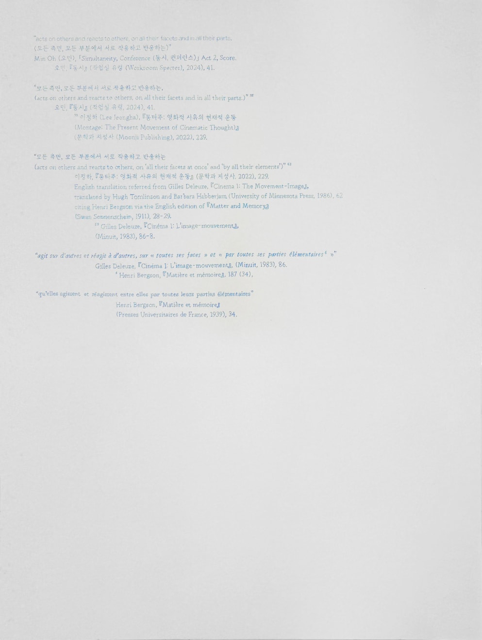 Min Oh, On All Their Facets and In All Their Parts, 2025