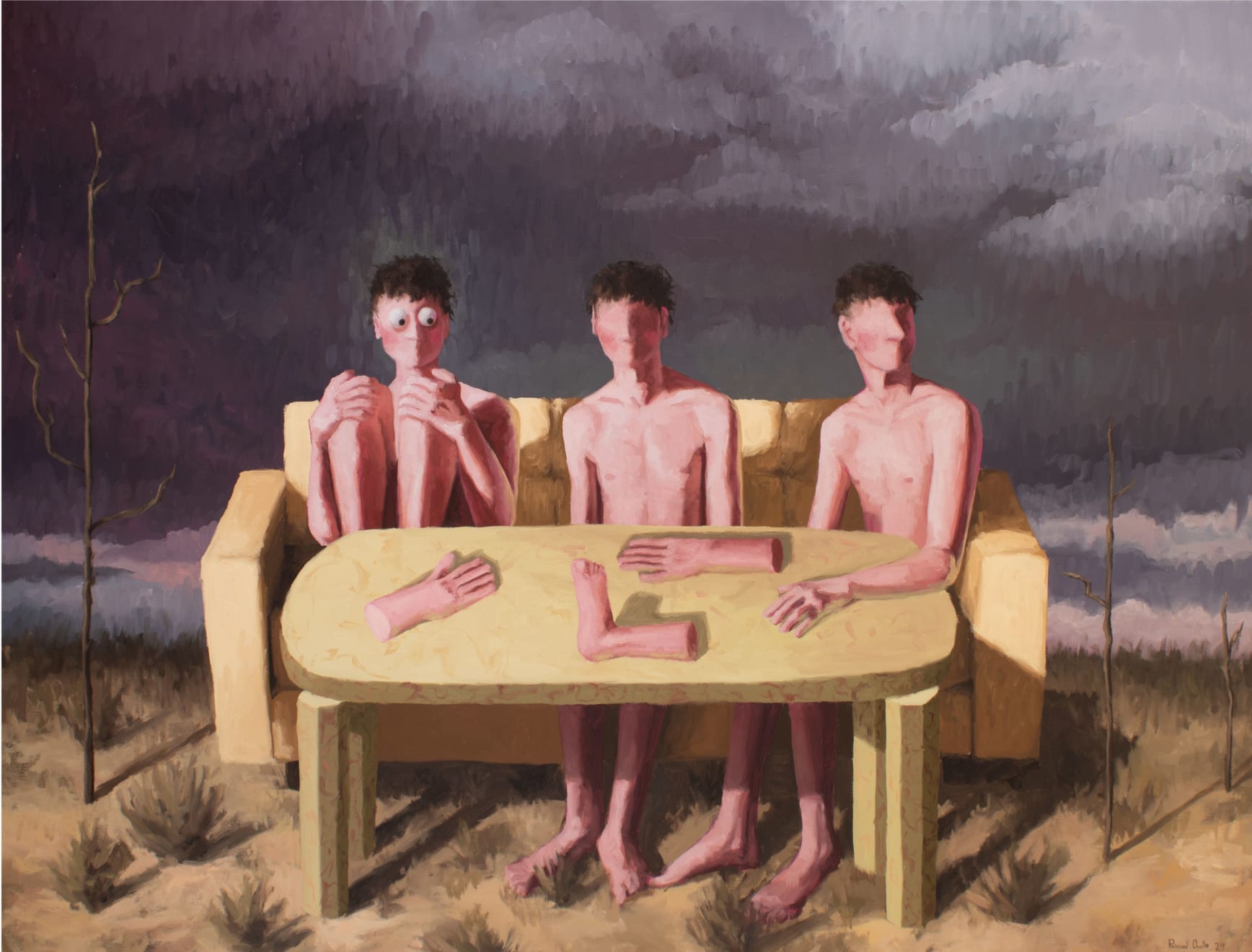 Pascual Ovalle, Tres personas en el exterior 2 (Three people outdoors), 2024