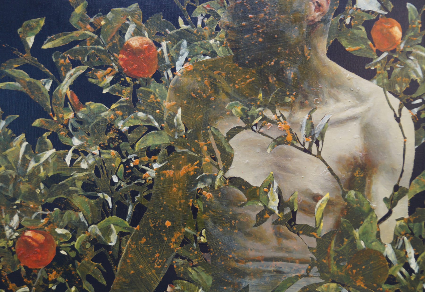 Paula Solís, Estudio Arreglo Floral con Naranjas (Floral Arrangement Study with Oranges), 2022