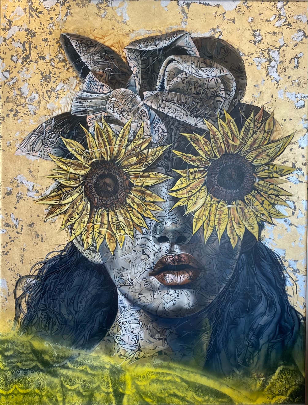 Noel Dobarganes, The girl with the sunflowers, 2021