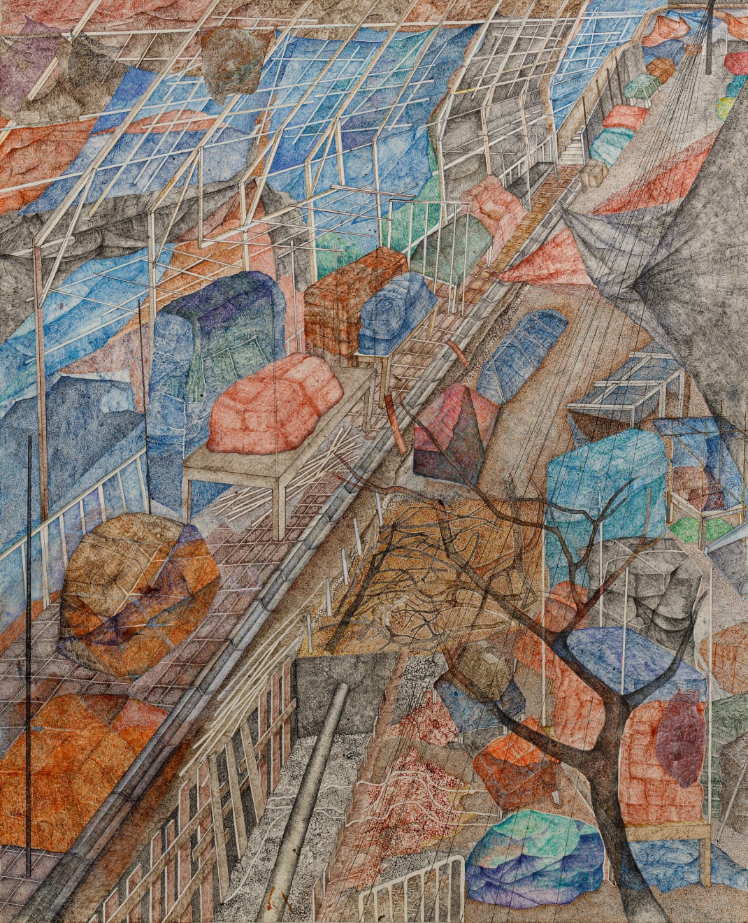 Adip Dutta, Topographic Spread II (Purna Das Road), 2020