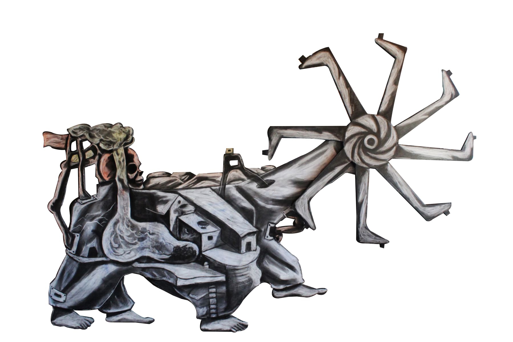 Prabhakar Pachpute, Strange shadows and fake flesh, 2020