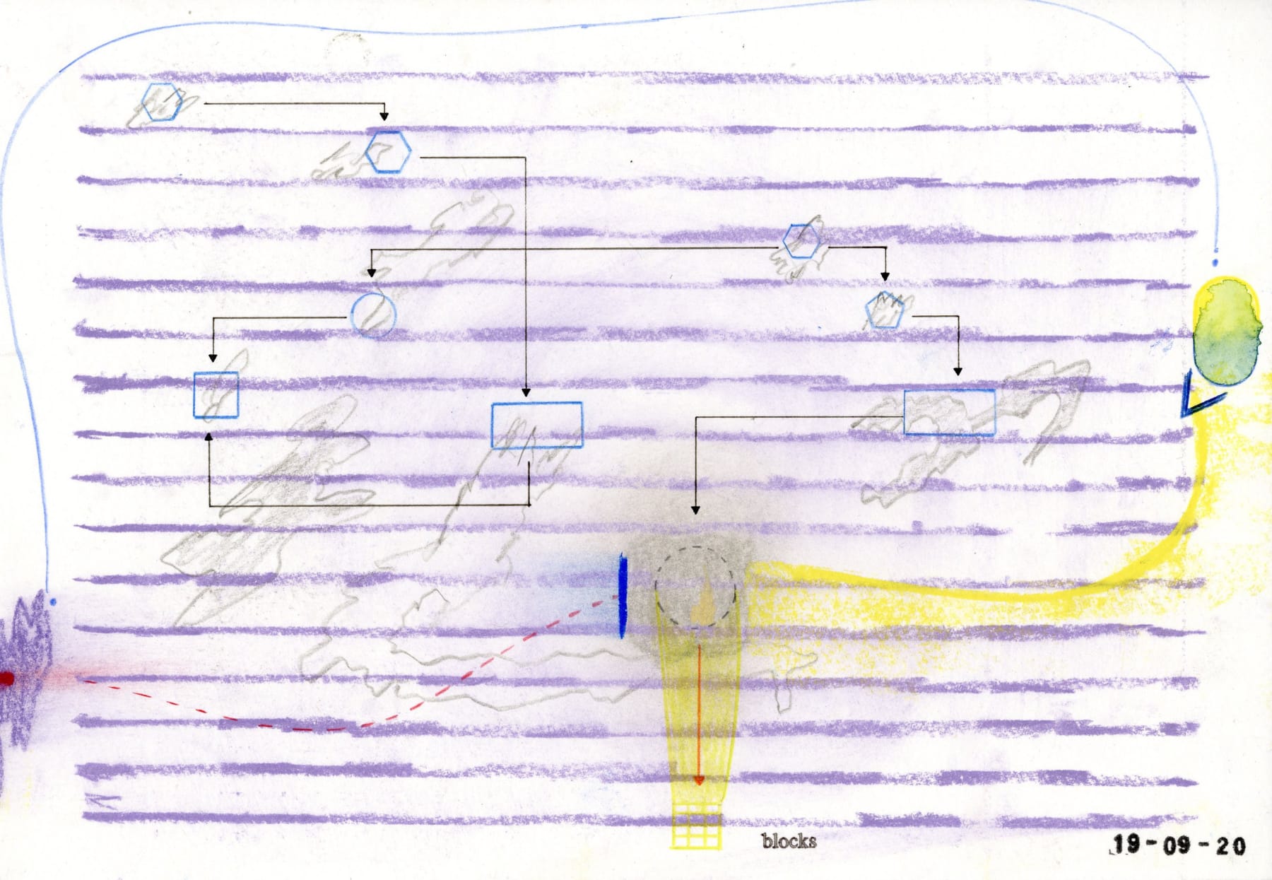 Samson Young, 19-09-2020 (blocks and lines), 2020