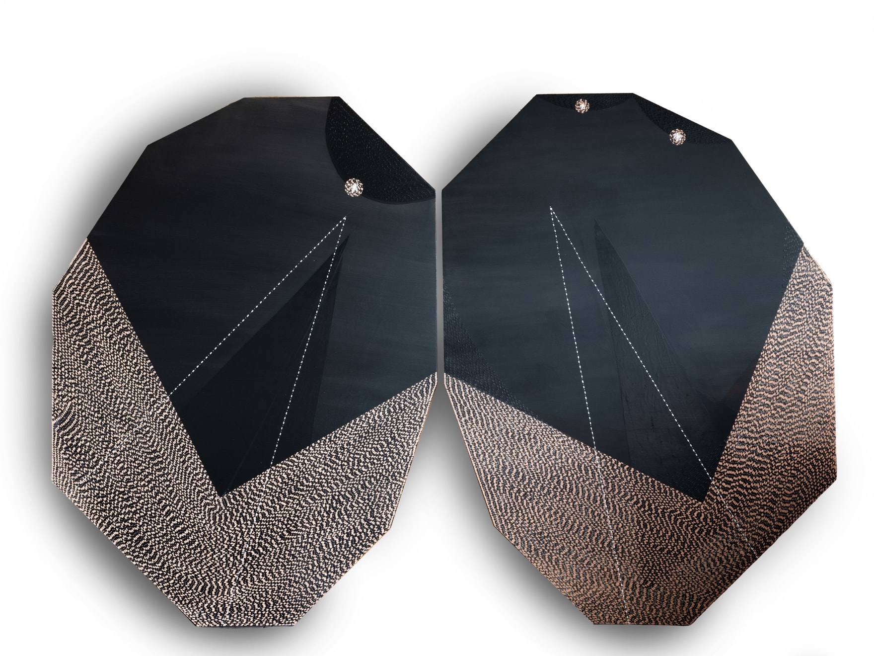 Radhika Khimji, Tick tock (2 irregular panels), 2023