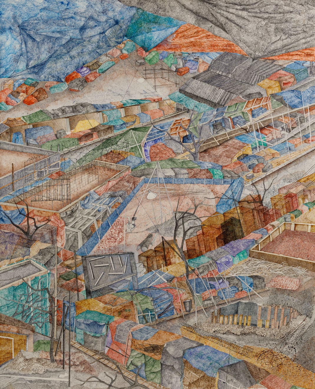 Adip Dutta, Topographic Spread I (Ramani Chatterjee Lane), 2020