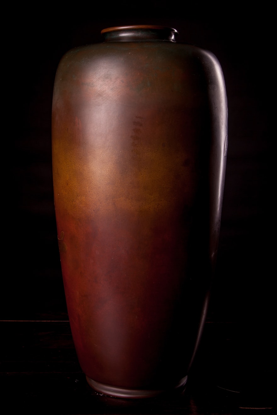 Jameson J Wood, A Meiji Period Bronze Vase with Everted Shallow Neck, 19th Century