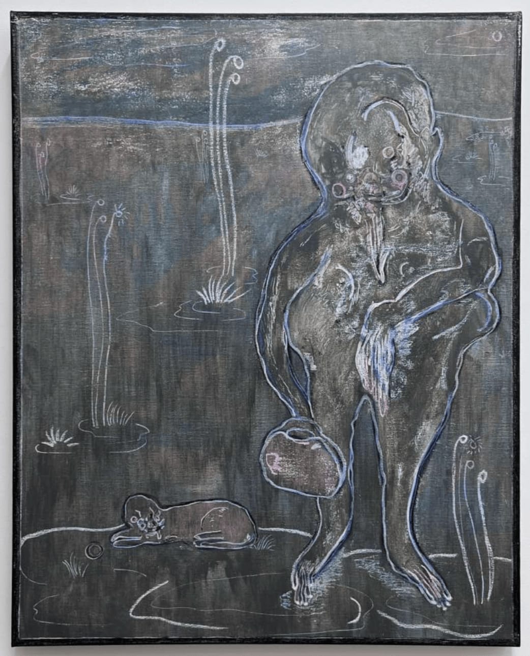 Ilya Fedotov-Fedorov, Two dogs and their owner with a handbag, 2022