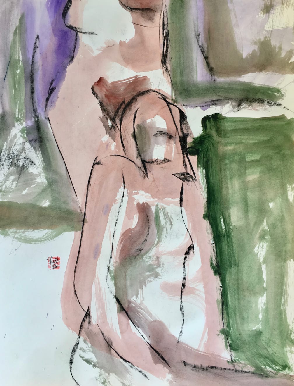 Freeman W. Butts, Two Figures in a Landscape, 1983