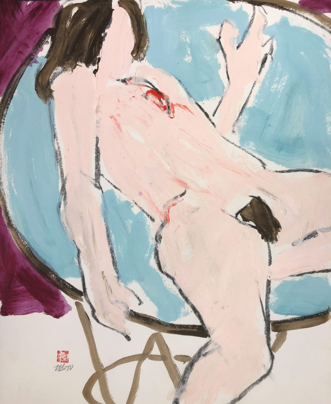 Freeman W. Butts, Figurative Artwork by Freeman W. Butts (1928-1998), 1990