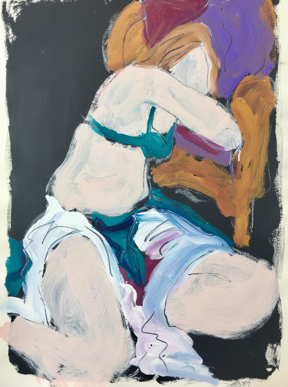 Freeman W. Butts, Untitled: Woman Seated on Floor, Leaning on Chair