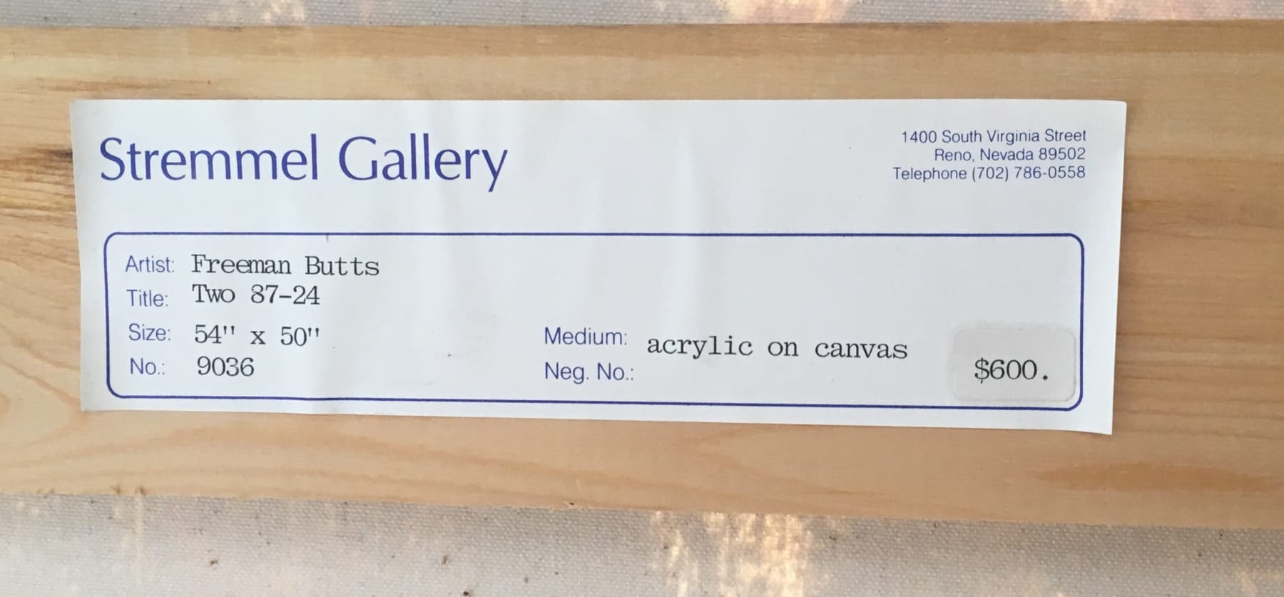 Freeman W. Butts, Two 87 24, 1987