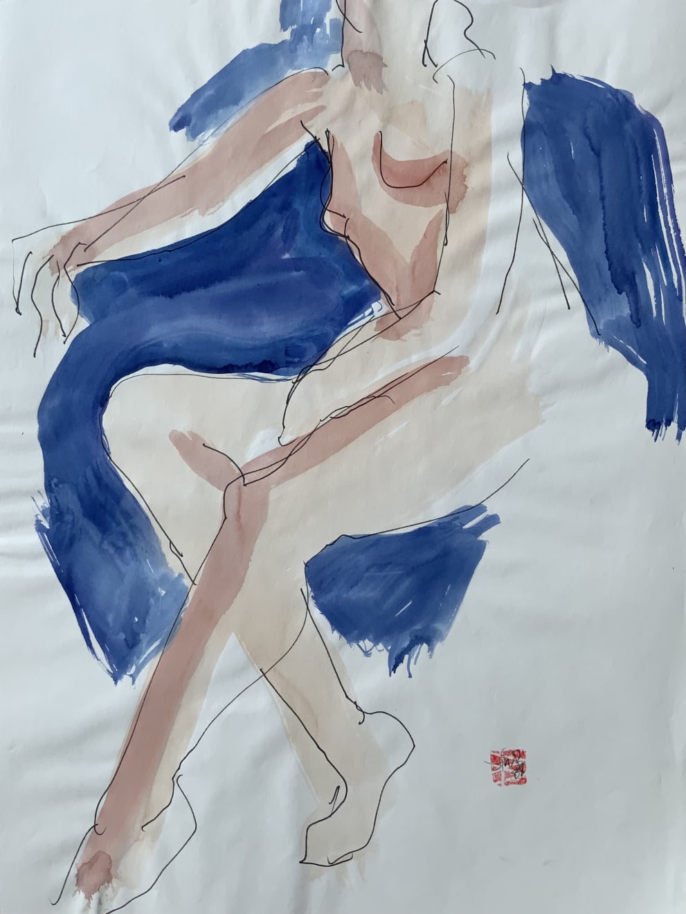 Freeman W. Butts, Sitting in Blue, 1988