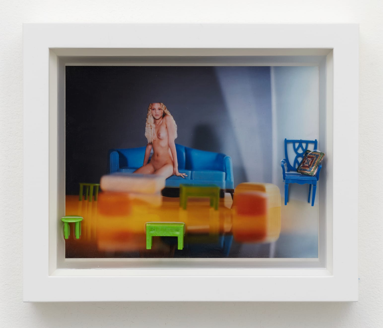 Laurie Simmons, Color Pictures/Deep Photos (Woman/Blue Couch/Four Green Stools), 2007-2022