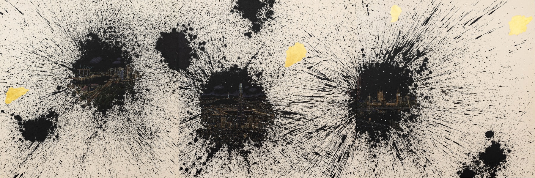 Park Jieun, A Little Talk - Singapore, Seoul & London (Triptych), 2025