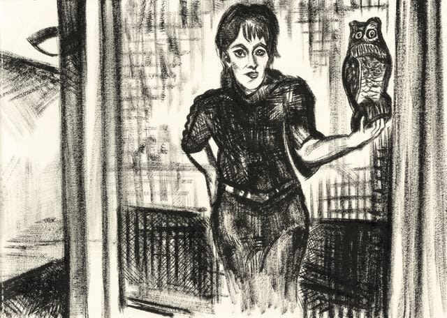 Marta Beltrán, Falsa replicante con búho (Fake Replicant with Owl), 2020