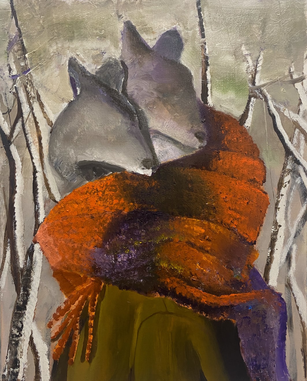 Jisan Ahn, Two deer heads, 2023