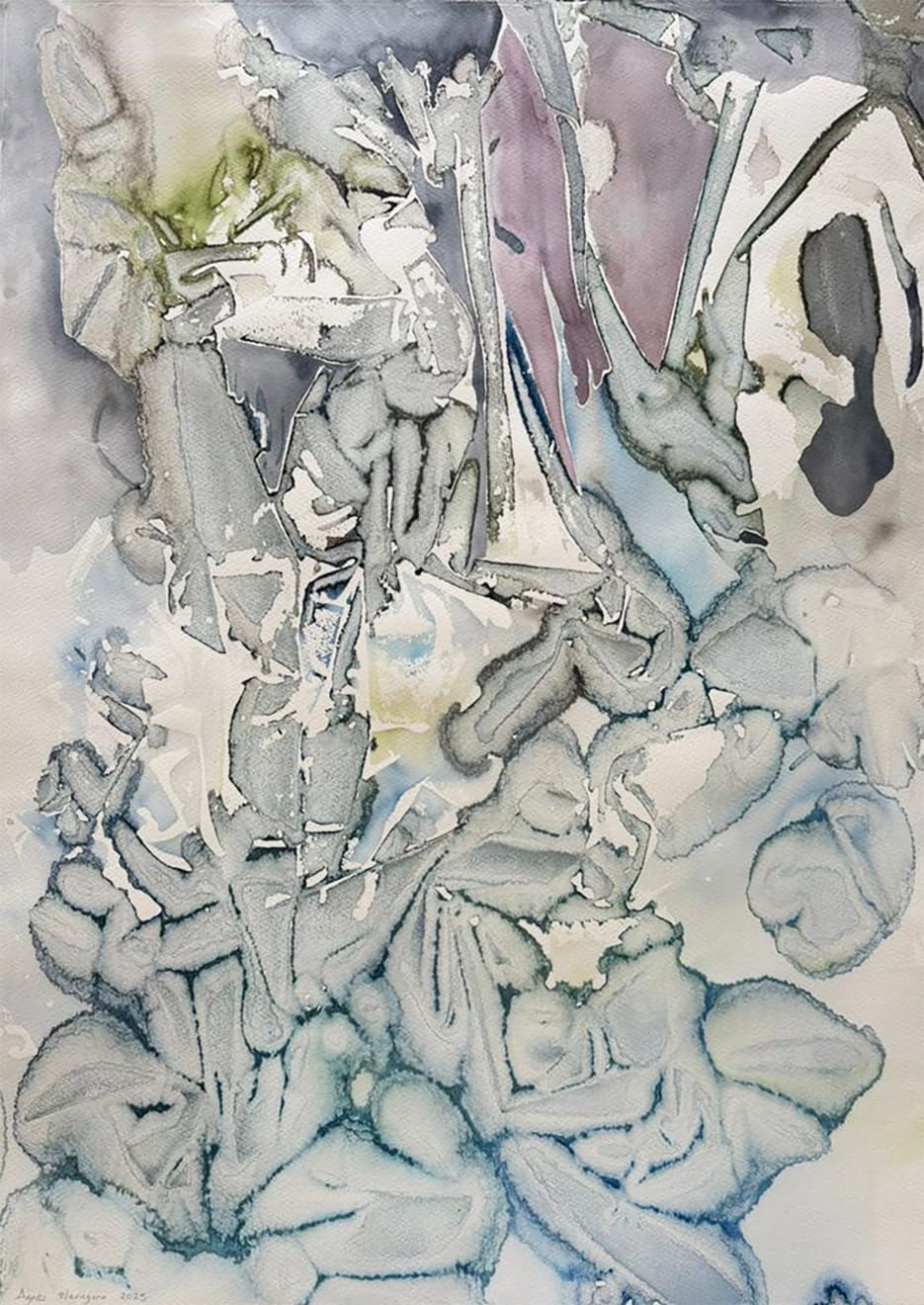 Work on paper inspired by the oceans by Ann,es Waruguru at GALERIE FARAH FAKHRI