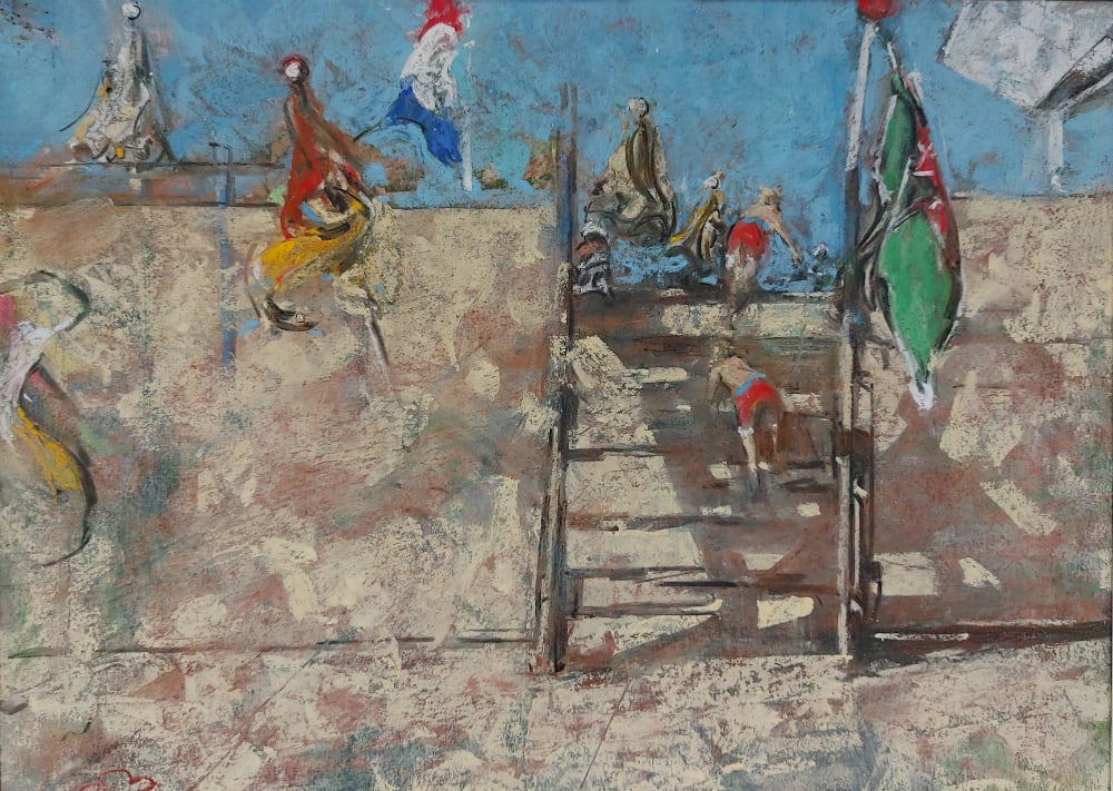 Onno Boerwinkel, Twee jongens op een strandtrap, 2019