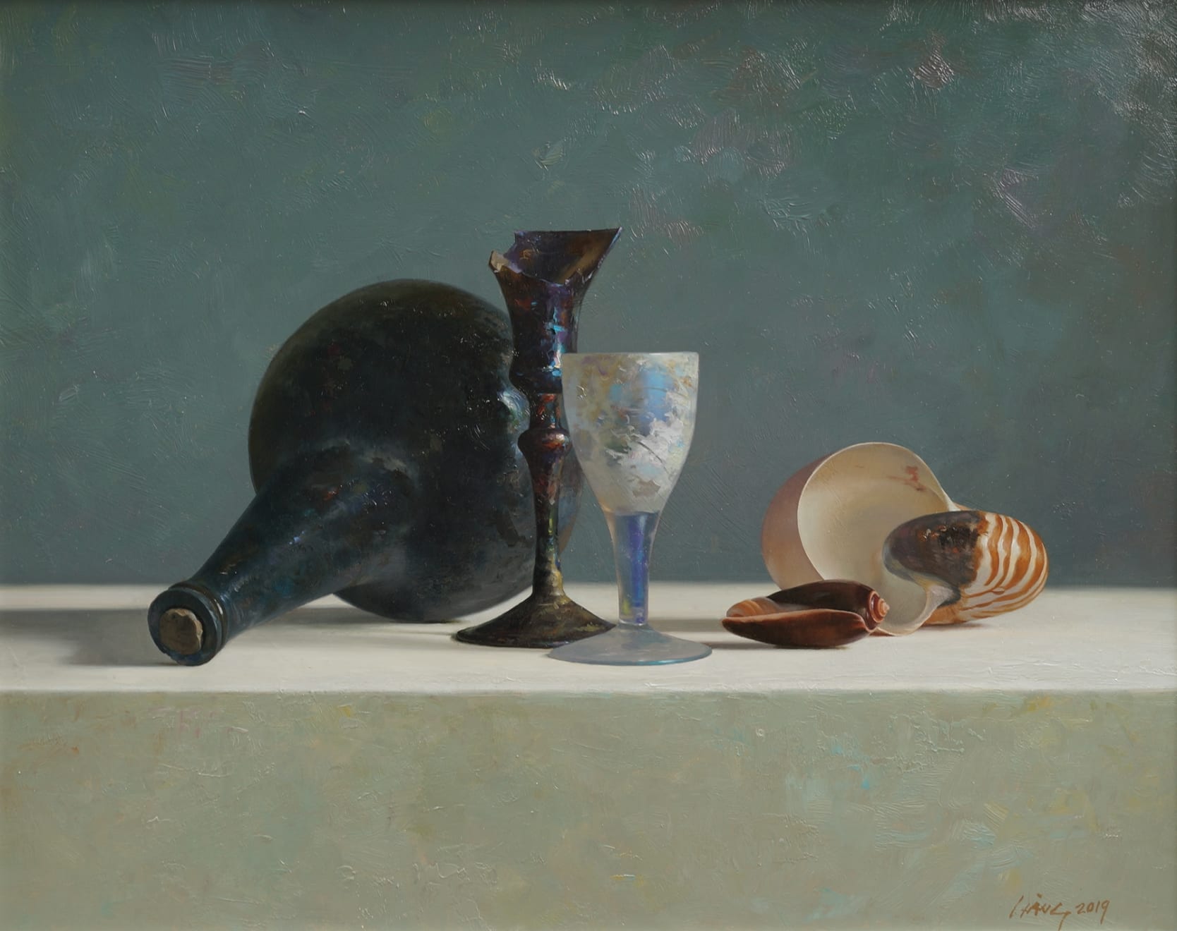 Qiangli Liang, Oud glas met schelpen, 2019