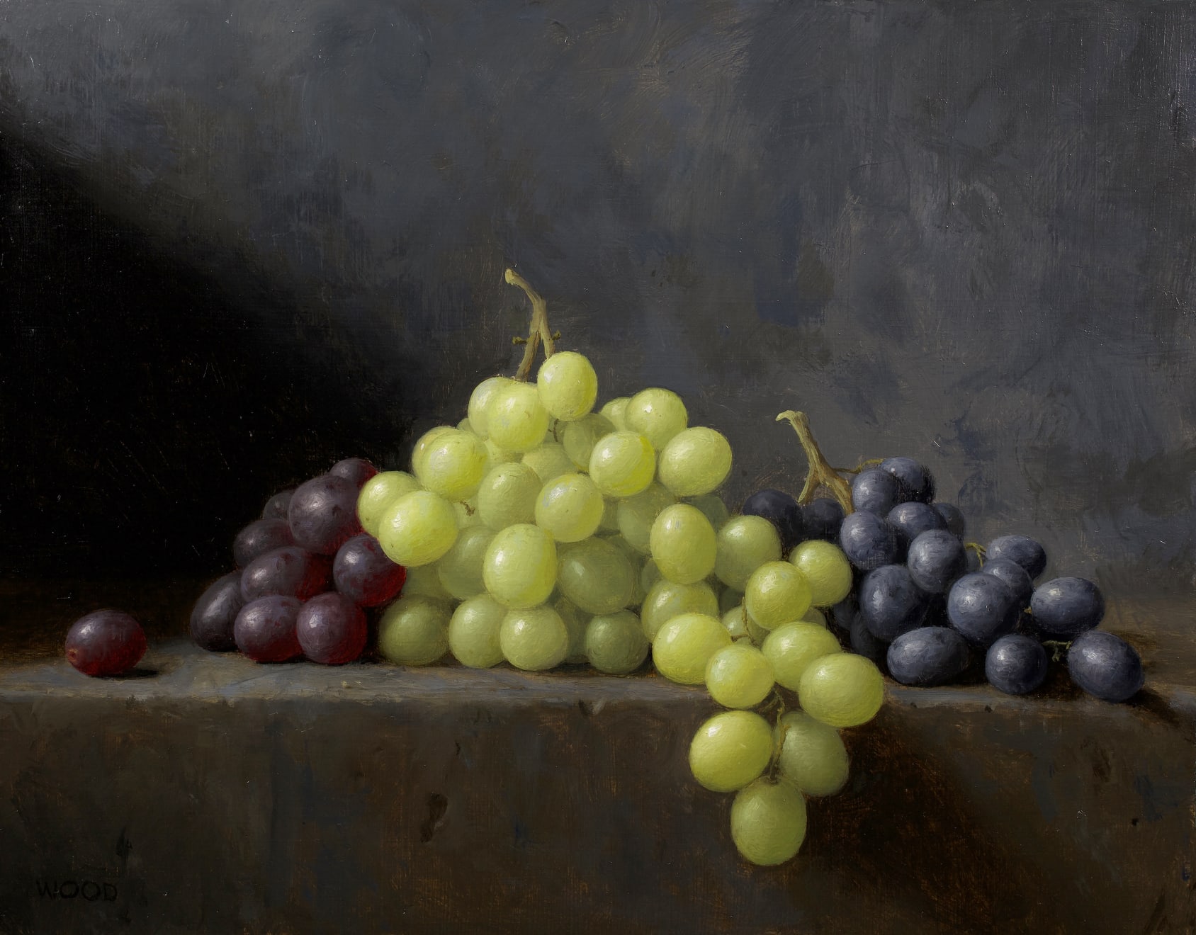 Justin Wood, Red, black and green grapes, 2022