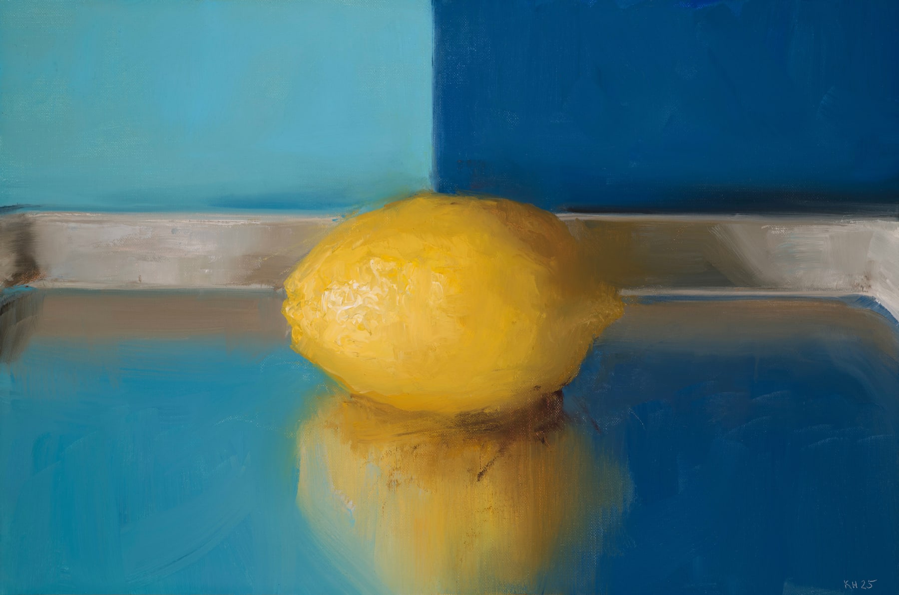 Kenny Harris, Lemon With Blue And Teal, 2025