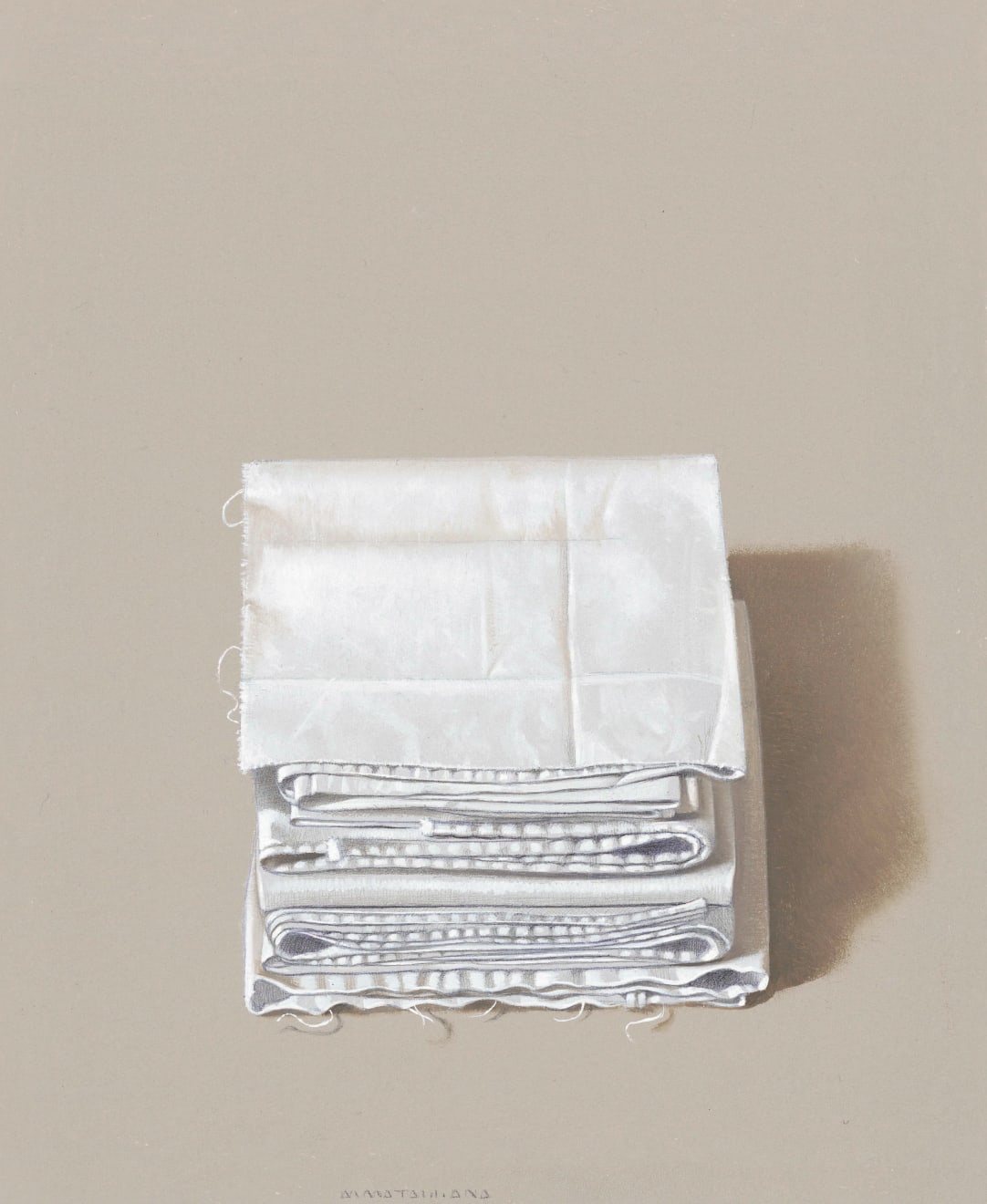 Antonio Matallana, Linge et mouchoirs pliés en quatre, 2024