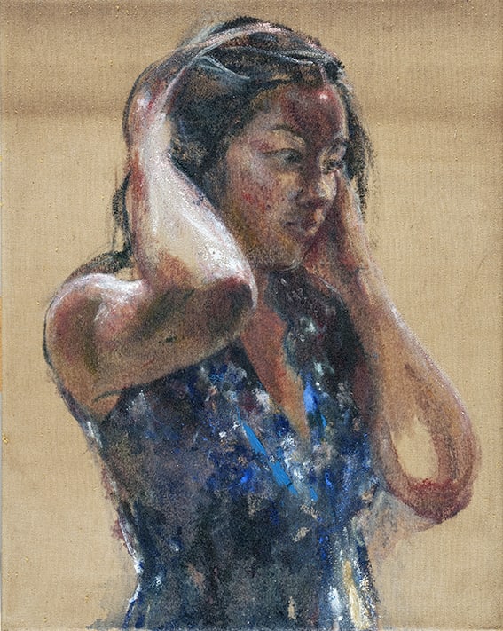 Sam Drukker, Vrouw met blauwe jurk, 2020