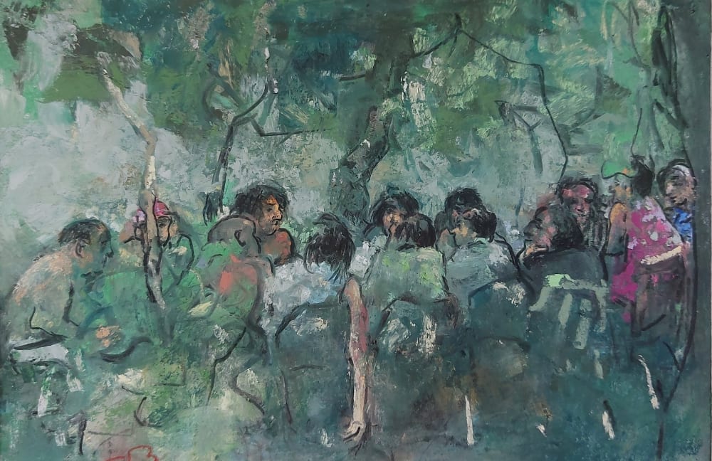 Onno Boerwinkel, Famiglia a tavola in campagna, 2017