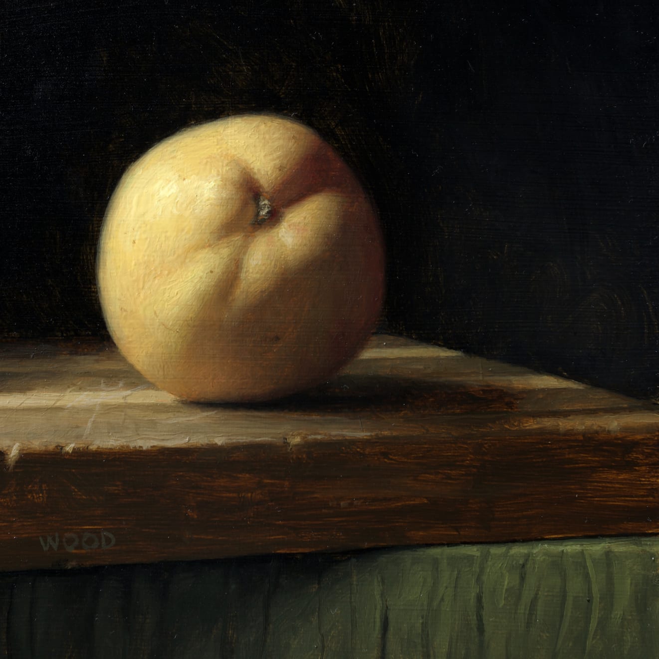 Justin Wood, Pear on cutting board, 2022