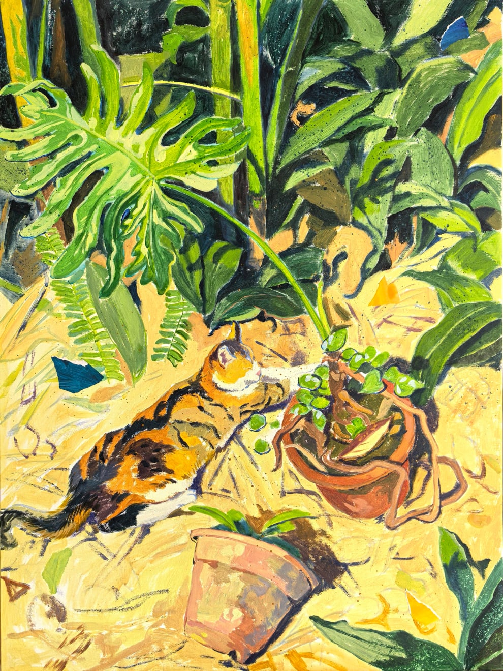 Wenjie Lin, Cat with Plants, 2025