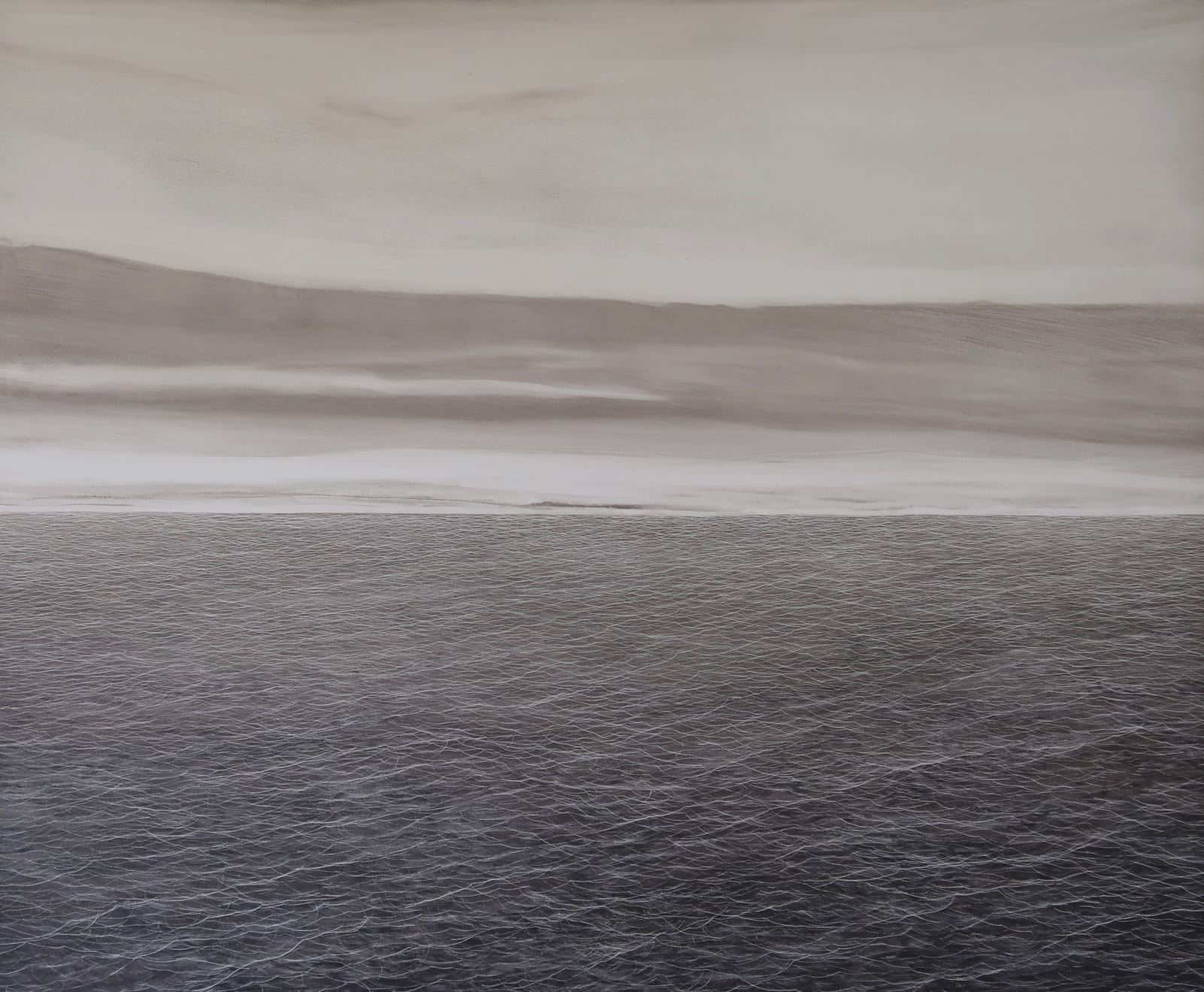 Louis Blondiau, Seascape with bright sky, 2022