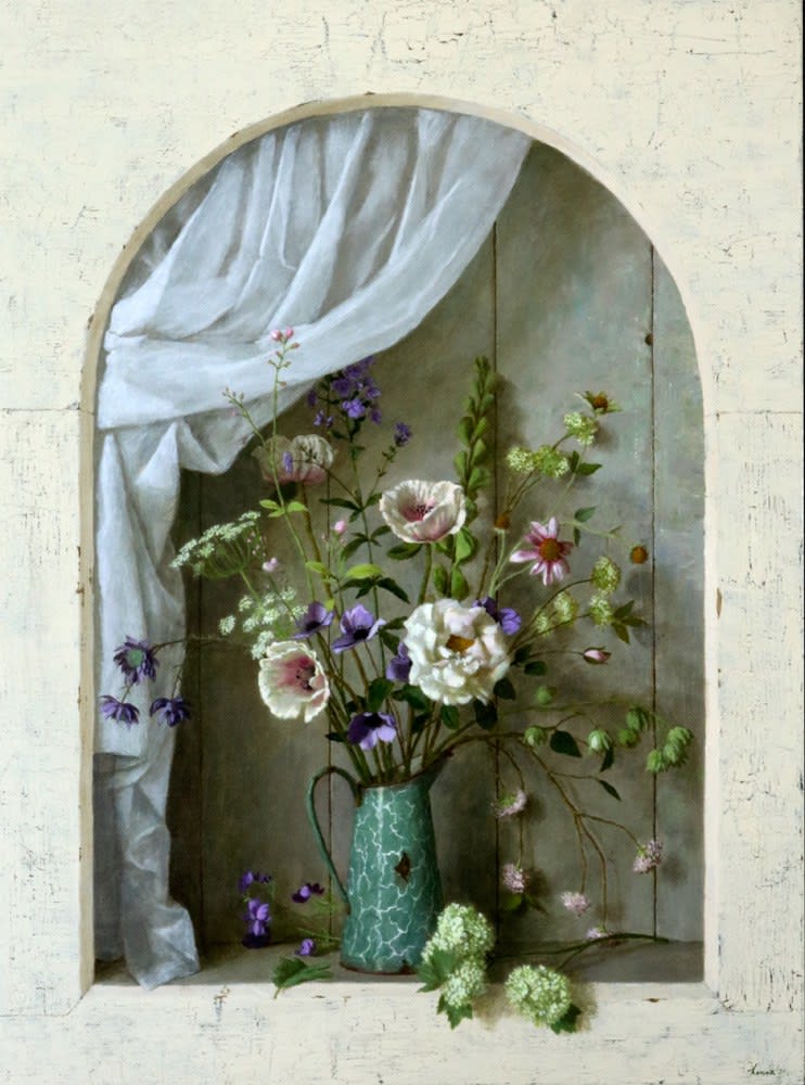 Kenne Grégoire, Witte bloemenkast (giclée print), 2020