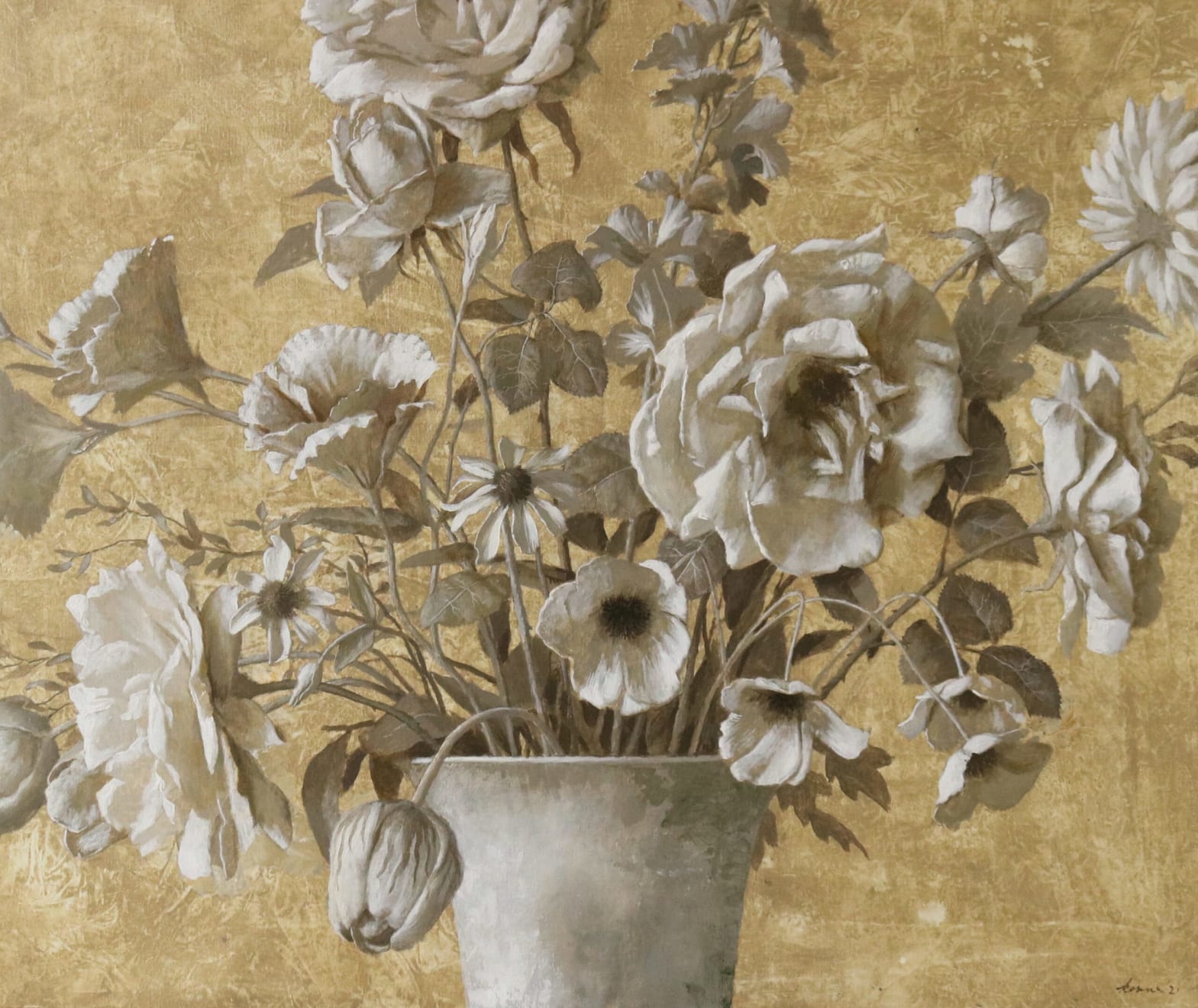 Kenne Grégoire, Fleurs en Grisaille, 2021